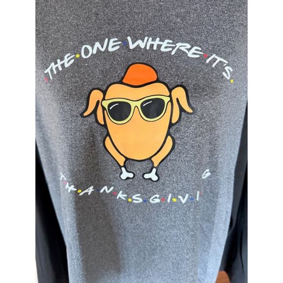 Friends Thanksgiving Turkey Shirt L | “The One Where It’s Thanksgiving” - Picture 3 of 5
